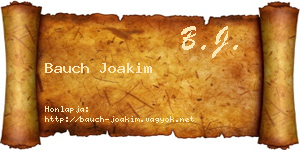 Bauch Joakim névjegykártya